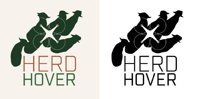 HerdHover logo, color and black/white