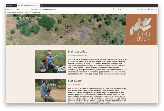 HerdHover site, team