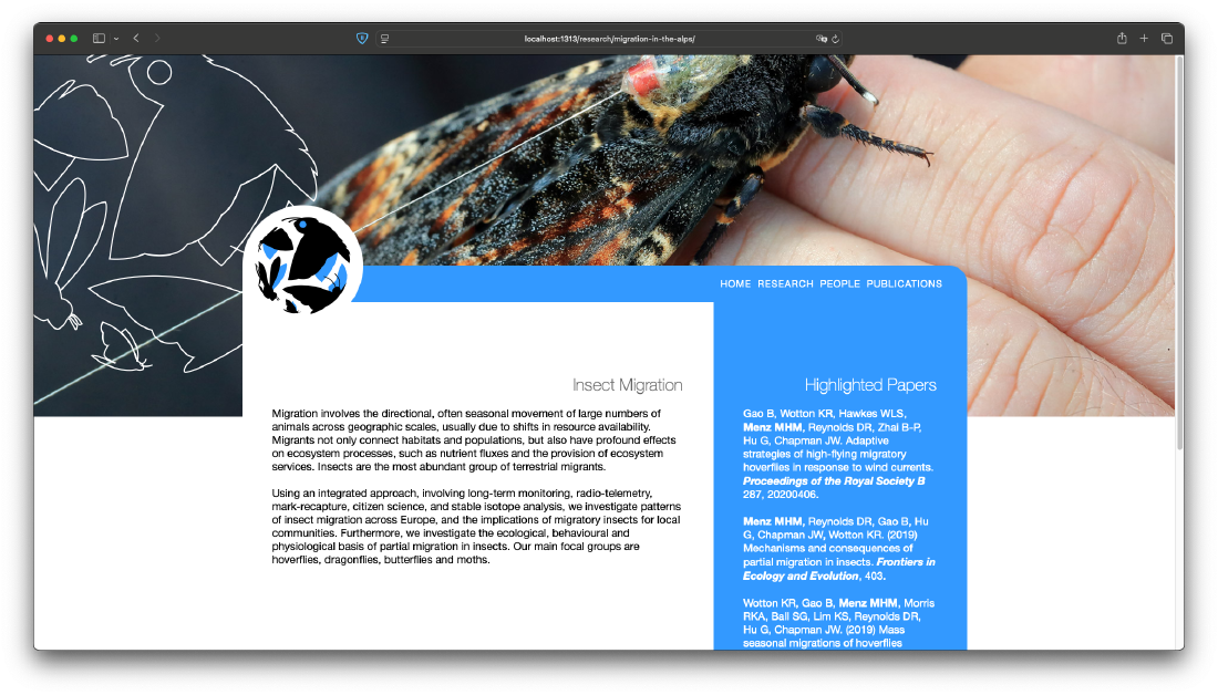 Insect Migration logo and website