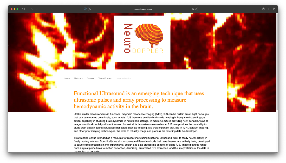 Neurodoppler homepage Screenshot